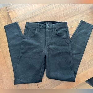 Joe's Jeans High Rise Skinny Ankle Black Coated Jeans